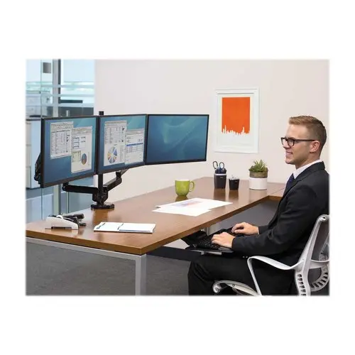 Bras porte-&eacute;crans triple Platinum - Noir - FELLOWES photo du produit