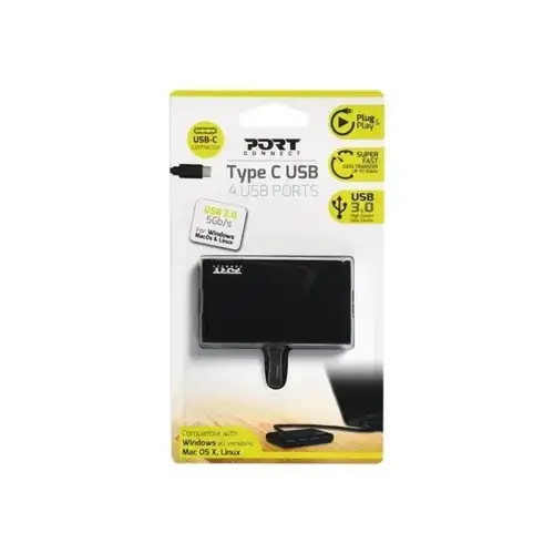 Hub USB type C 4 ports - Port Designs photo du produit