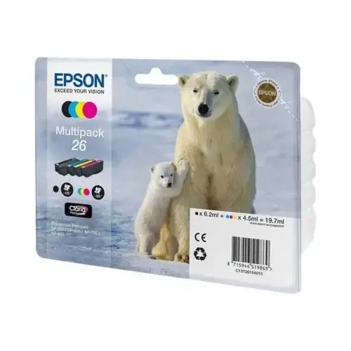 Pack de cartouches d'encre 26 Claria Premium 4 couleurs - Epson photo du produit