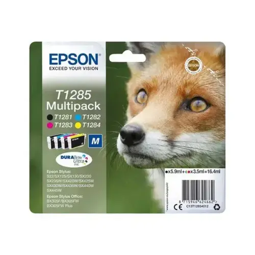 Pack de 4 cartouches d'encre T1285 DURABrite - Noir / Cyan / Magenta / Jaune - Epson photo du produit