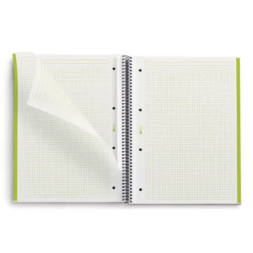 Notebook Be Eco Recyclé A4 Quadri. 5x5mm 80feuil. Olive photo du produit