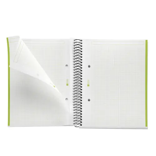 Notebook Be Eco Recyclé A5 Quadri. 5x5mm 80feuil. Olive photo du produit