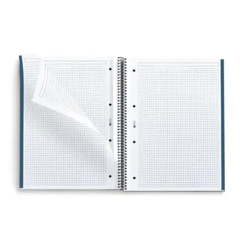 Notebook Eco Emotions Recycl&eacute; A4 Quadrill&eacute; 5 x 5 mm 80 feuilles Marine - Miquel Rius photo du produit