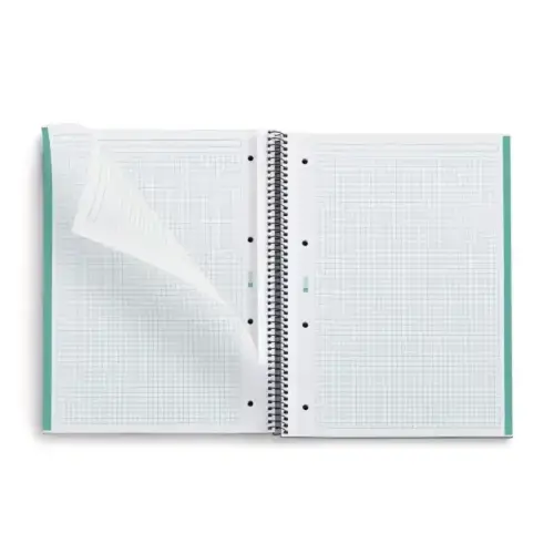 Notebook Eco Emotions Recycl&eacute; A4 Quadrill&eacute; 5 x 5 mm 80 feuilles Menthe - Miquel Rius photo du produit