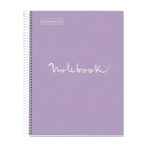 Notebook Emotions Rigide A4 Quadri. 5x5mm 120feuil. 5coul. Lavande photo du produit