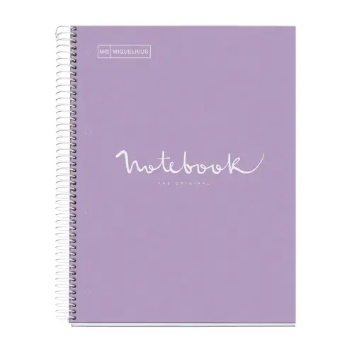 Notebook Emotions Rigide A4 Ligné 7mm 120feuil. 5coul. Lavande photo du produit