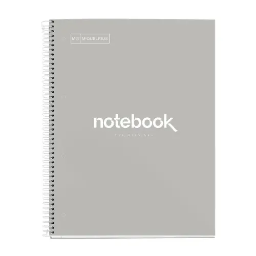 Notebook Emotions Rigide A4 Ligné 7mm 120feuil. 5coul. Gris photo du produit