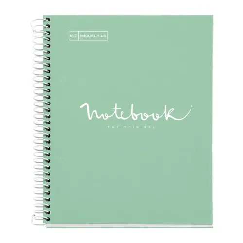 Notebook Emotions Rigide A5 Quadri. 5x5mm 80feuil. Menthe photo du produit
