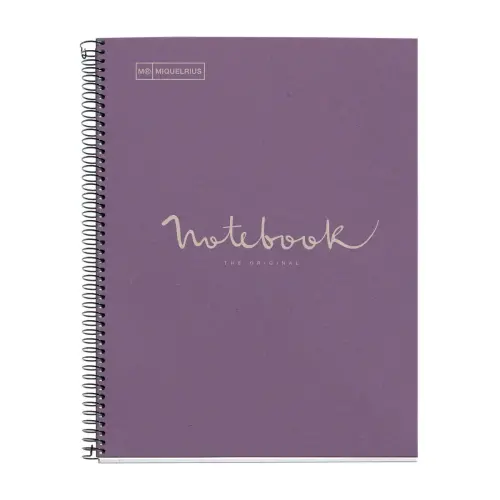 Notebook Eco Emotions Recyclé A4 Quadri. 5x5mm 80feuil. Lavande photo du produit