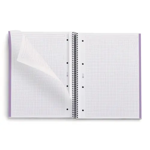 Notebook Eco Emotions Recyclé A4 Quadri. 5x5mm 80feuil. Lavande photo du produit