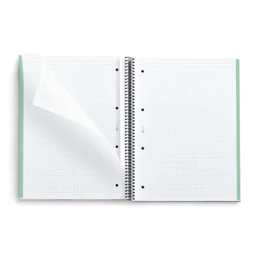 Notebook Eco Emotions Recyclé A4 Quadri. 5x5mm 80feuil. Vert photo du produit