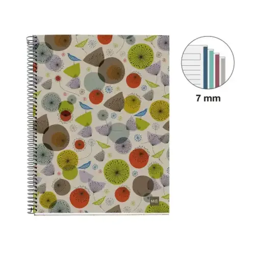 Cahier spirales papier recyclé - A4 - Ligné 7mm - 120 feuilles photo du produit