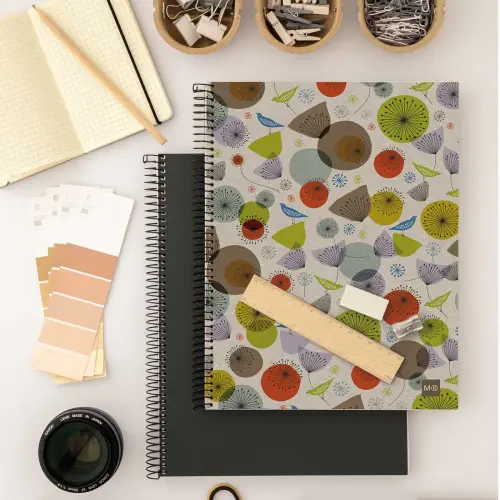 Notebook Eco Design Recycl&eacute; A5 Lign&eacute; 7mm 120feuil. 4coul. Birds photo du produit