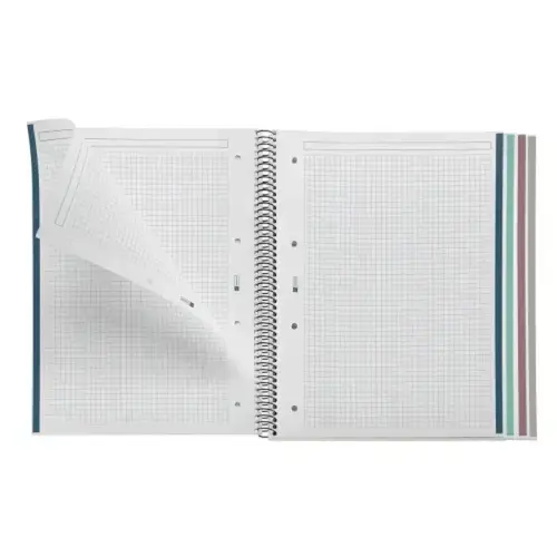 Notebook Eco Design Recyclé A4 Quadri. 5x5mm 120feuil. 4coul. Feuil. photo du produit