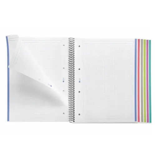 Notebook The Original Souple A4 Quadrill&eacute; 5 x 5 mm 150 feuilles 6 couleurs Kaki - Miquel Rius photo du produit