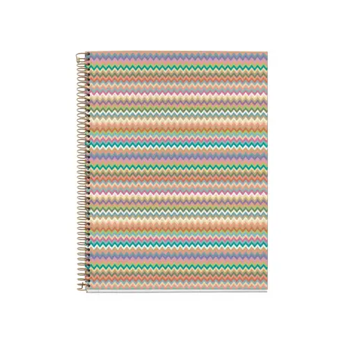 Notebook Lifestyle Rigide A4 Quadri. 5x5mm 120feuil. 4coul. Zigzag photo du produit