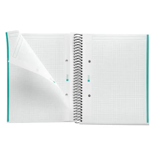 Cahier spirales souple - A5 - 5x5 - 80 pages - Noir photo du produit