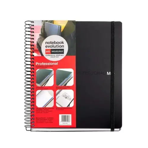 Notebook The Original Souple A5 Quadri. 5x5mm 120feuil. 2coul. Noir photo du produit