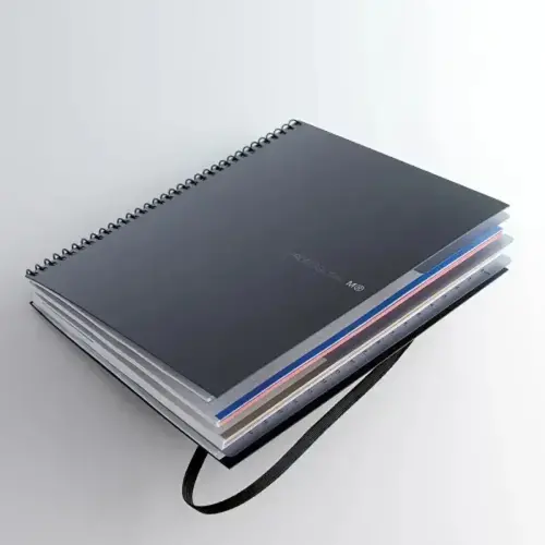 Notebook The Original Souple A5 Quadri. 5x5mm 120feuil. 2coul. Noir photo du produit