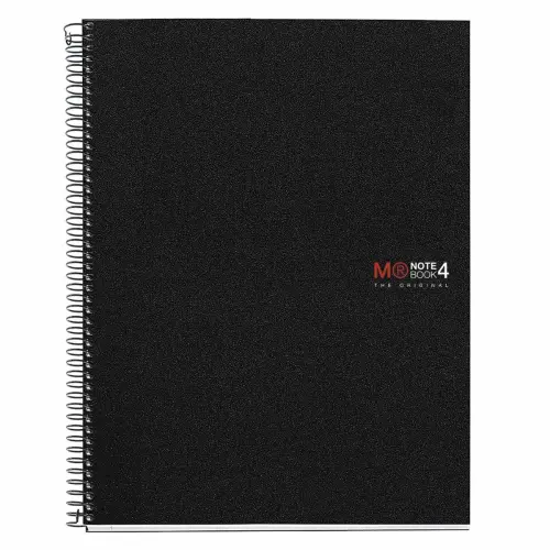 Notebook The Original Souple A5 Quadri. 5x5mm 140feuil. 4coul. Noir photo du produit