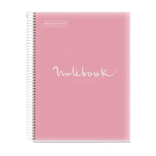 Cahier spirales souple - A4 - 5x5 - 120 feuilles - Rose photo du produit