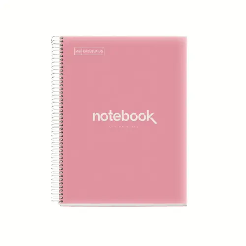 Notebook Emotions Souple A4 Lign&eacute; 7 mm 120 feuilles 5 couleurs Rose - Miquel Rius photo du produit