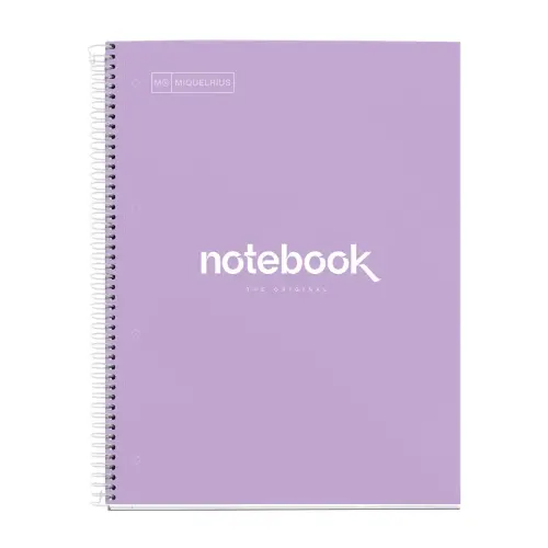 Notebook Emotions Rigide A4 Quadri. 5x5mm 80feuil. Lavande photo du produit