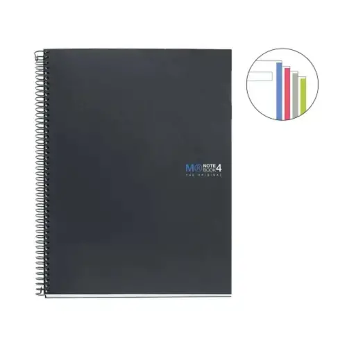 Notebook The Original Carton A4 Lisse 160feuil. 4coul. Grafit photo du produit