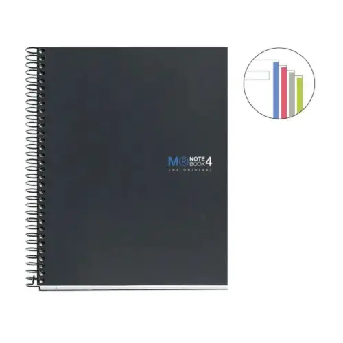 Notebook The Original Carton A5 Lisse 160feuil. 4coul. Grafit photo du produit