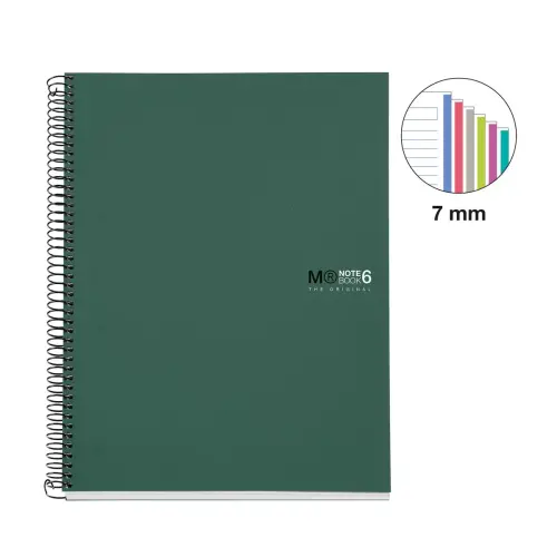 Notebook The Original Souple A4 Ligné 7mm 150feuil. 6coul. Kaki photo du produit