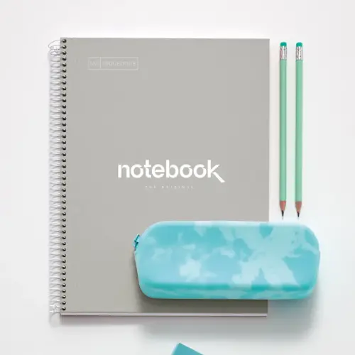 Notebook Emotions Rigide A4 Quadri. 5x5mm 80feuil. Gris photo du produit