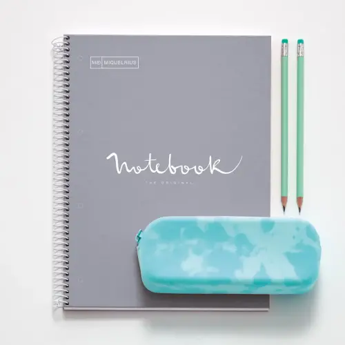 Notebook Emotions Rigide A5 Quadrill&eacute; 5 x 5 mm 80 feuilles Gris - Miquel Rius photo du produit