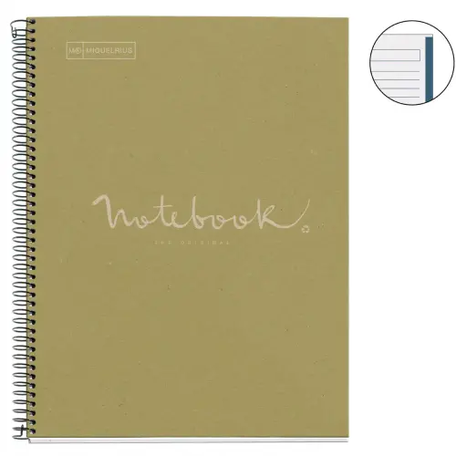 Notebook Eco Emotions Recyclé A4 Ligné 7 mm 80 feuilles Vert - Miquel Rius photo du produit