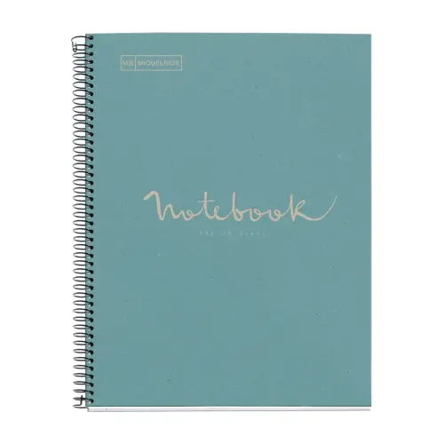 Notebook Eco Emotions Recycl&eacute; A5 Lign&eacute; 7mm 80feuil. Bleu photo du produit