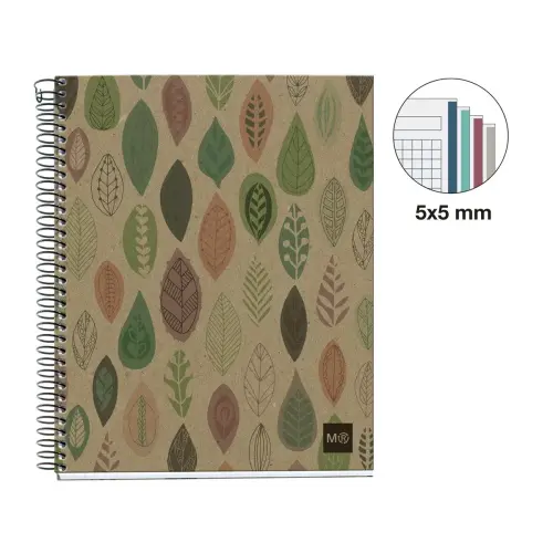 Notebook Eco Design Recyclé A5 Quadri. 5x5mm 120feuil. 4coul. Feuil. photo du produit