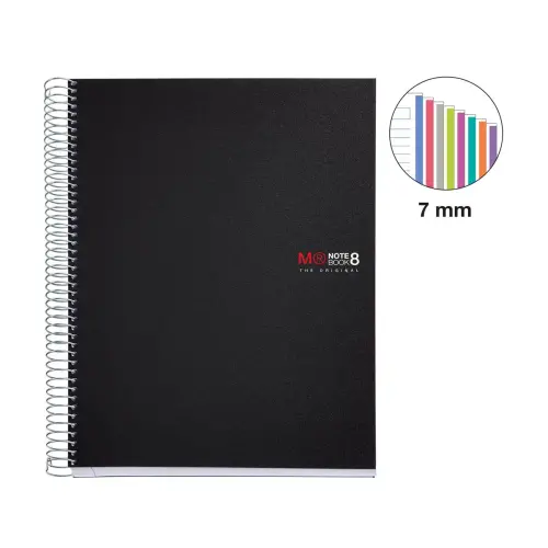 Notebook The Original Souple A4 Ligné 7 mm 200 feuilles 8 couleurs Noir - Miquel Rius photo du produit