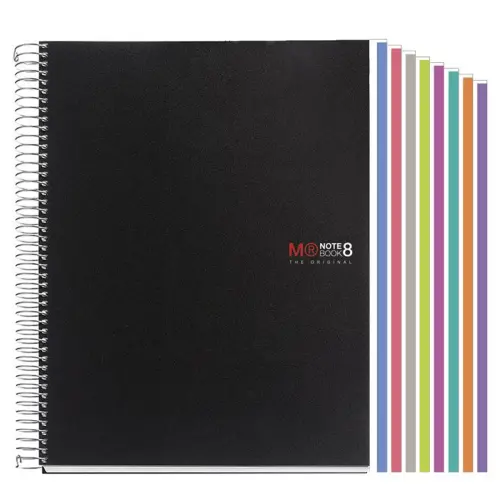 Notebook The Original Souple A4 Ligné 7 mm 200 feuilles 8 couleurs Noir - Miquel Rius photo du produit