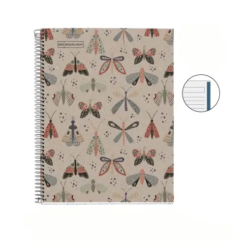 Notebook Eco Design Recyclé A4 Ligné 7 mm 80 feuilles Butterfly - Miquel Rius photo du produit
