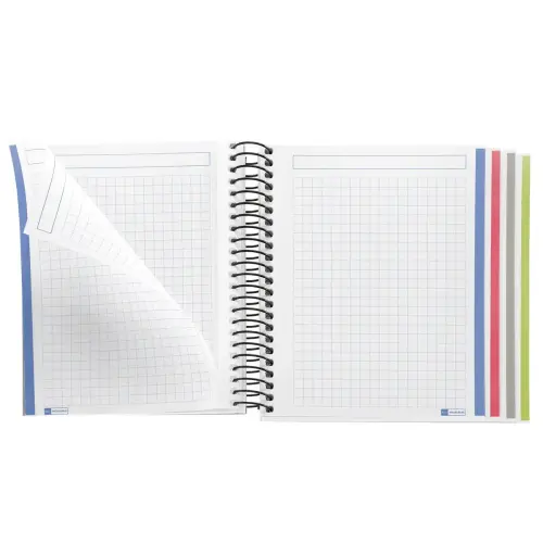 Notebook The Original Souple A6 Quadri. 5x5mm 140feuil. 4coul. Noir photo du produit