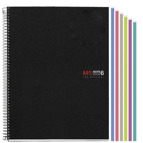 Notebook The Original Souple A5 Ligné 7 mm 150 feuilles 6 couleurs Noir - Miquel Rius photo du produit