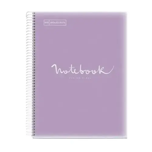 Notebook Emotions Souple A4 Ligné 7mm 120feuil. 5coul. Lavande photo du produit