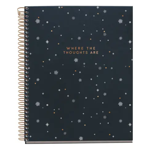 Notebook Lifestyle Rigide A5 Lign&eacute; 7mm 120feuil. 4coul. Thoughts photo du produit