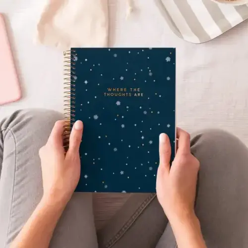 Notebook Lifestyle Rigide A5 Lign&eacute; 7mm 120feuil. 4coul. Thoughts photo du produit