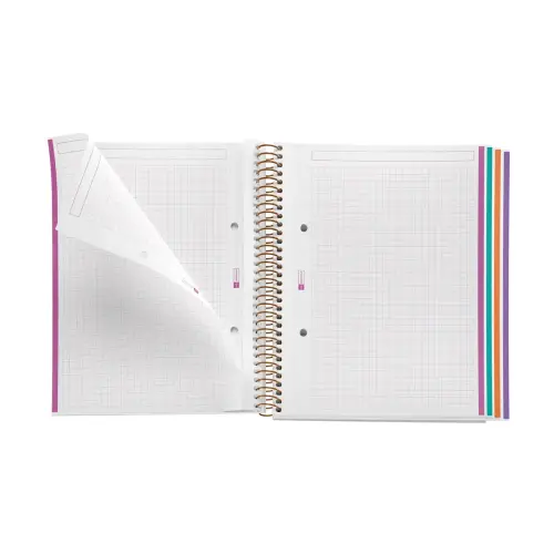 Notebook Lifestyle Rigide A5 Quadrillé 5 x 5 mm 120 feuilles 4 couleurs Zigzag - Miquel Rius photo du produit