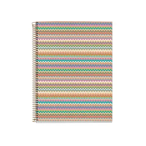Notebook Lifestyle Rigide A5 Quadrillé 5 x 5 mm 120 feuilles 4 couleurs Zigzag - Miquel Rius photo du produit