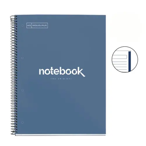 Notebook Emotions Rigide A4 Lign&eacute; 7mm 80feuil. Marine photo du produit