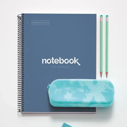 Notebook Emotions Rigide A4 Lign&eacute; 7mm 80feuil. Marine photo du produit