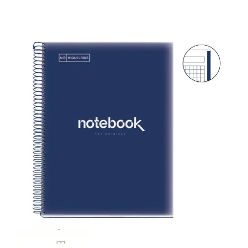 Notebook Emotions Souple A4 Quadrillé 5 x 5 mm 80 feuilles Marine - Miquel Rius photo du produit