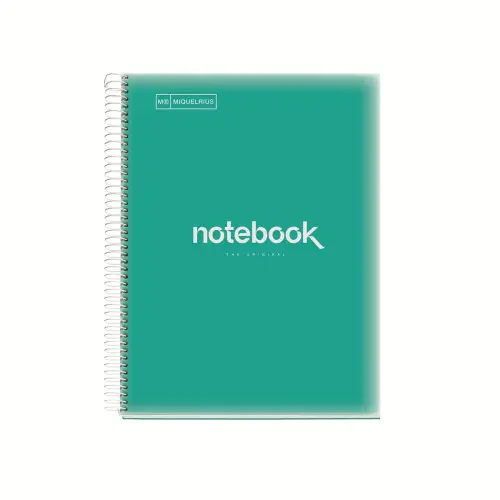 Notebook Emotions Souple A4 Quadrill&eacute; 5 x 5 mm 80 feuilles Turquoise - Miquel Rius photo du produit