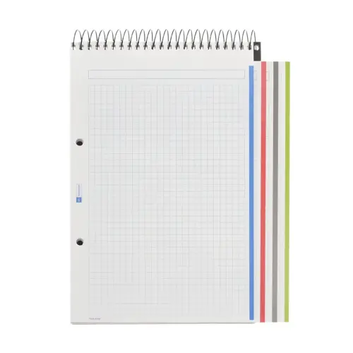 Bloc Notebook spirales - A5 - 5x5 - 120 feuilles - Gris photo du produit